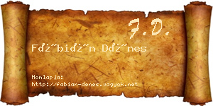 Fábián Dénes névjegykártya
