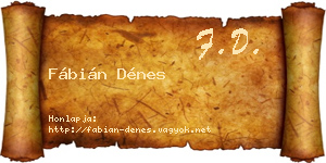 Fábián Dénes névjegykártya