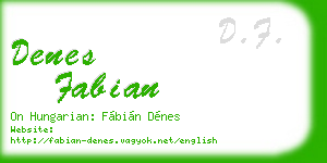 denes fabian business card