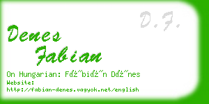 denes fabian business card